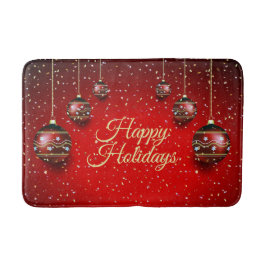 Alfombrilla De Baño Navidades Fiesta Golden Red Winter Holidays Elegan