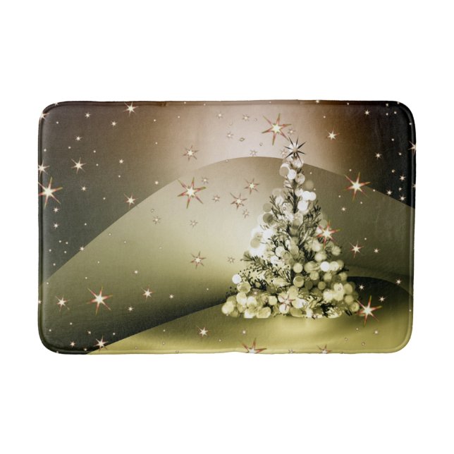 Alfombrilla De Baño Navidades Fiesta Golden Tree Shiny Sparkle Stars (Anverso)