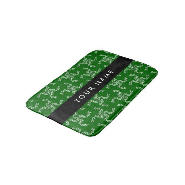 Alfombrilla De Baño Navidades Garland, Green, Your name, Personalize (Angular)