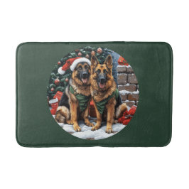 Alfombrilla De Baño Navidades German Shepherd Dogs