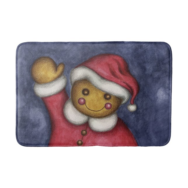 Alfombrilla De Baño Navidades Gingerbread Holiday Mat Bathroom Rug (Anverso)