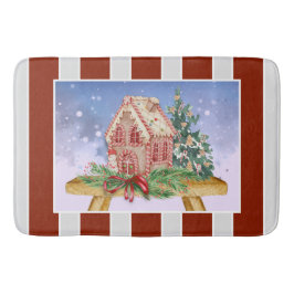 Alfombrilla De Baño Navidades Gingerbread House Watercolor