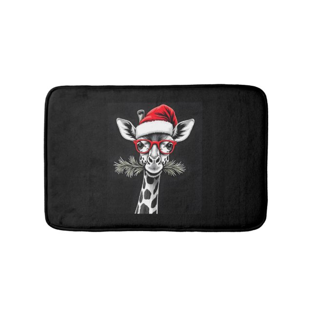 Alfombrilla De Baño Navidades Giraffe Santa Hat Pajama Gift (Anverso)