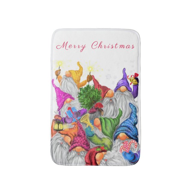 Alfombrilla De Baño Navidades Gnomes Bath Mat Gift (Frente vertical)