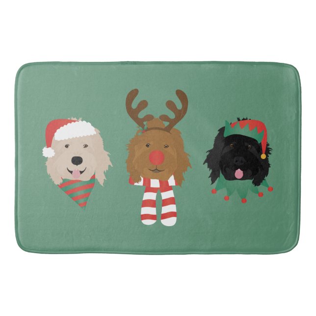 Alfombrilla De Baño Navidades Goldendoodle Dogs (Anverso)