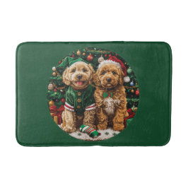Alfombrilla De Baño Navidades Goldendoodle Puppy Dogs