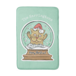 Alfombrilla De Baño Navidades graciosos lindo Gato nombre personalizad