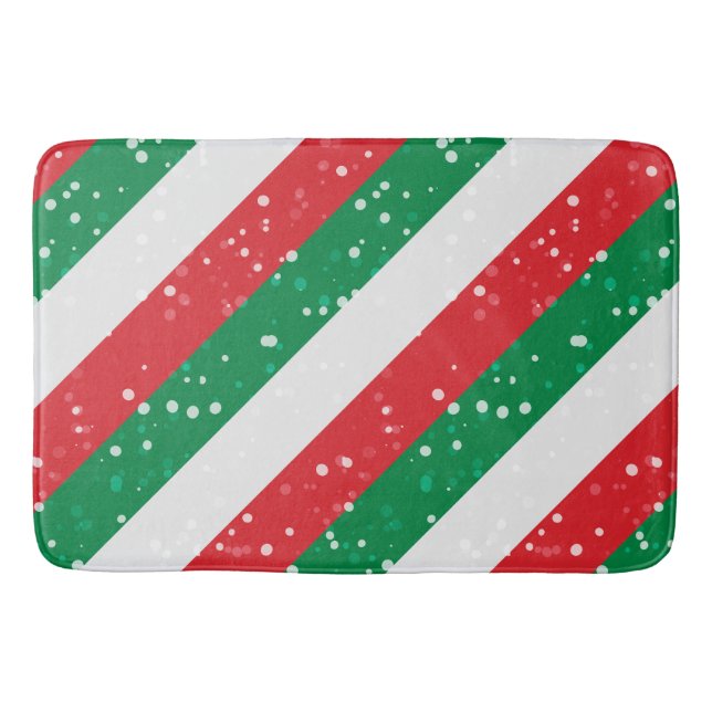 Alfombrilla De Baño Navidades Navidad Navidad Alegría festiva verde bl (Anverso)