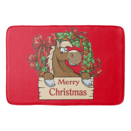 Alfombrilla De Baño Navidades Occidentales Personalizado Caballo Y Vel