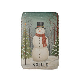Alfombrilla De Baño Navidades personalizados de la escena nevada de Fr