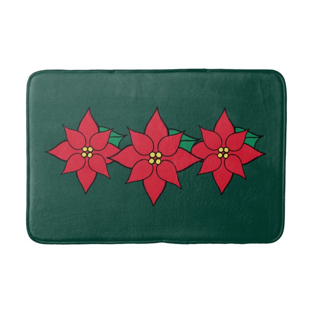 Alfombrilla De Baño Navidades Poinsettia Bath Mat Rug (Anverso)