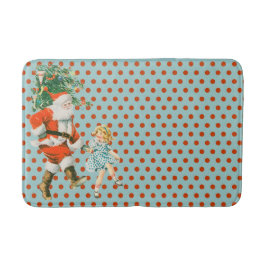 Alfombrilla De Baño Navidades Retro Vintage de Santa y Chica