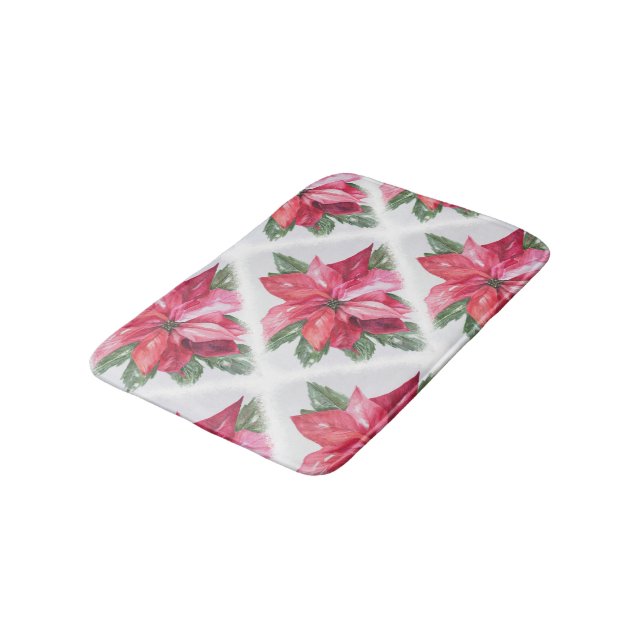 Alfombrilla De Baño Navidades rojos Poinsettia (Angular)