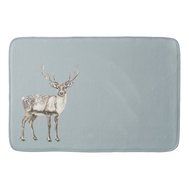 Alfombrilla De Baño Navidades Rustic Deer Pine Green (Anverso)