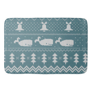Alfombrilla De Baño Navidades Rústica de ballenas Rústica de punto de