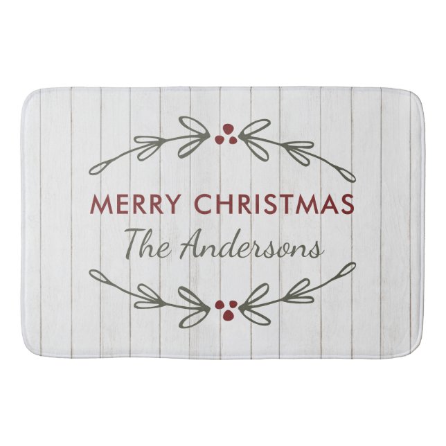 Alfombrilla De Baño Navidades Rústicos Personalizado Country Bath Mat (Anverso)