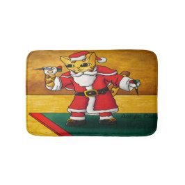Alfombrilla De Baño Navidades Santa Darts Cat