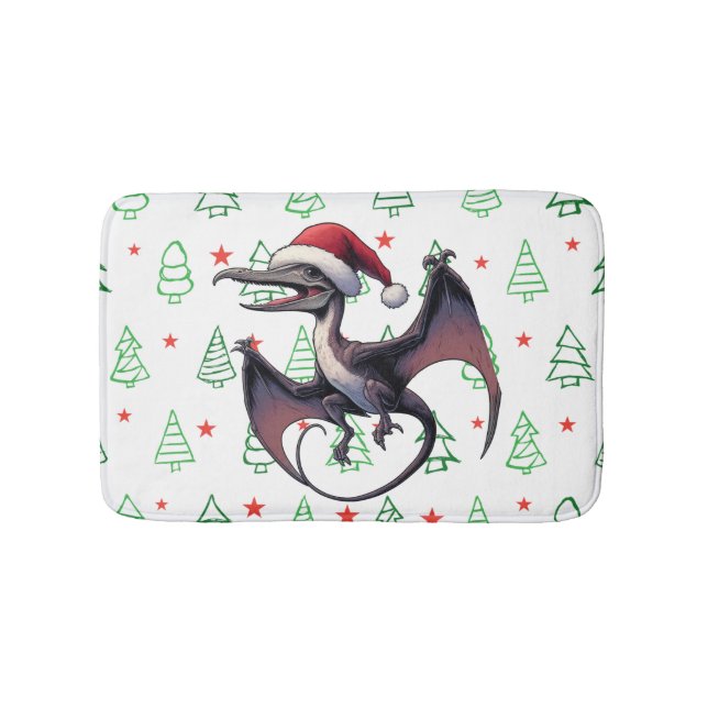 Alfombrilla De Baño Navidades Santa hat pterodáctilo (Anverso)