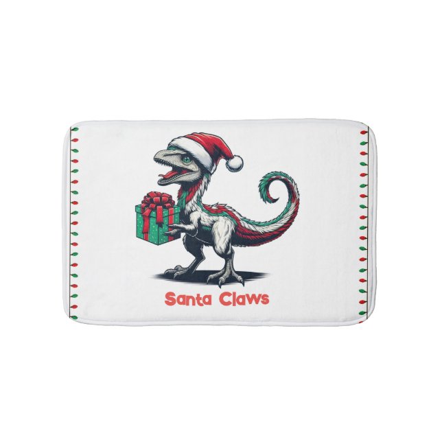 Alfombrilla De Baño Navidades Santa hat raptor (Anverso)