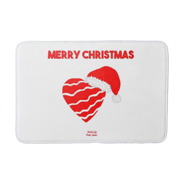 Alfombrilla De Baño Navidades Santa Heart Media Bath Mat (Anverso)