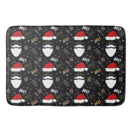 Alfombrilla De Baño Navidades Santa Patrón Fondo negro con oro