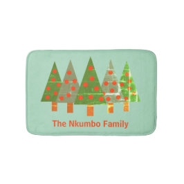Alfombrilla De Baño Navidades sellados Nombre personalizado de bosque 