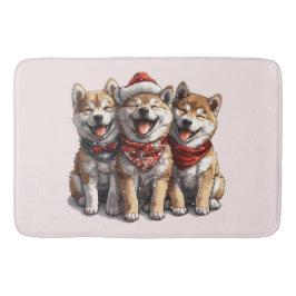 Alfombrilla De Baño Navidades Shiba Inu Santa Dogs