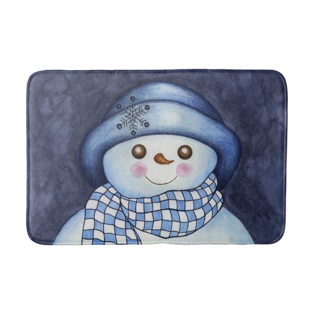 Alfombrilla De Baño Navidades Snowman Bath Mat Bathroom Rug Decoración (Anverso)