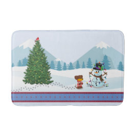Alfombrilla De Baño Navidades Snowman y pipa