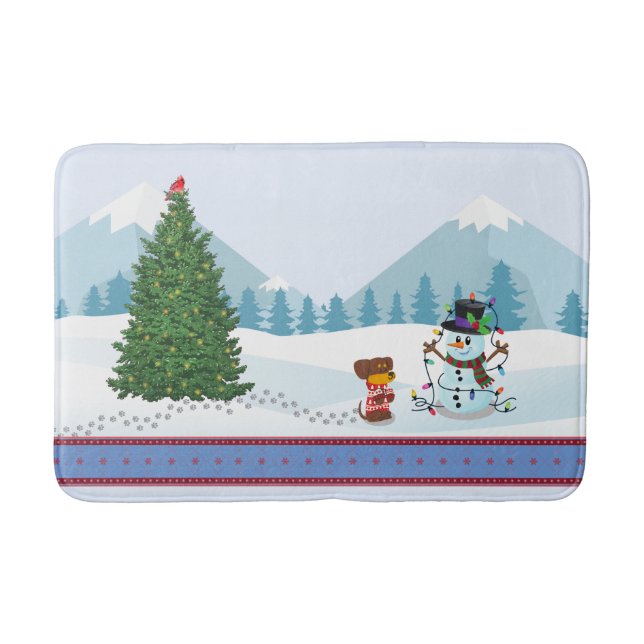 Alfombrilla De Baño Navidades Snowman y pipa (Anverso)