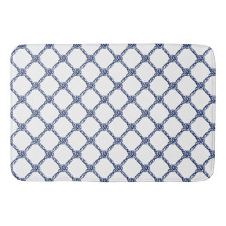 Alfombrilla De Baño Navy Blue Knots Nautical