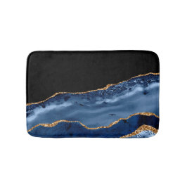 Alfombrilla De Baño Navy & Gold Agate Bath Mat