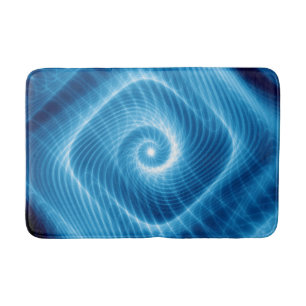 Alfombrilla De Baño Nebulosa de espiral cósmica azul y blanca