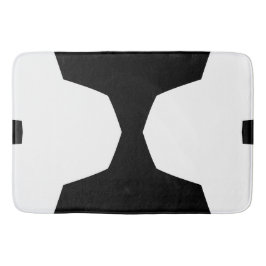 Alfombrilla De Baño Negra y blanco negrita Geométrica mínima
