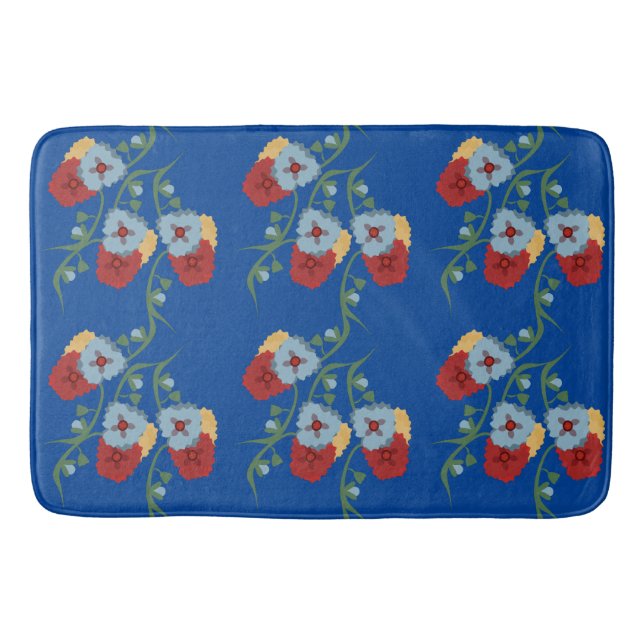 Alfombrilla De Baño Negrita Florals Vines de Verdor Mexicano (Anverso)