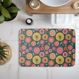 Alfombrilla De Baño Negrita y colorida moda Boho Scandi folclore