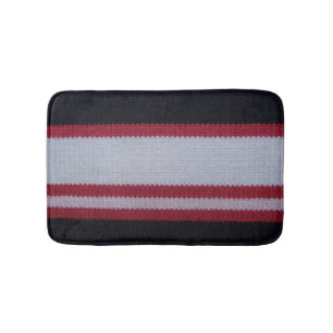 Alfombrilla De Baño Negro blanco rojo: Patrón de tela de punto de lana