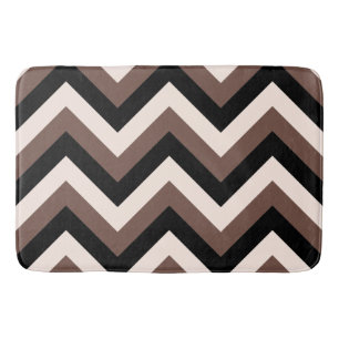 Alfombrilla De Baño Negro Brown de la crema del modelo de zigzag
