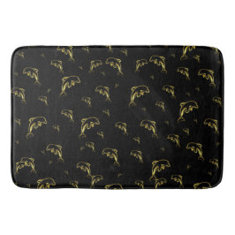 Alfombrilla De Baño negro, delfín, pescado, naturaleza, acuático, dise