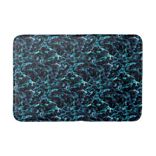 Alfombrilla De Baño Negro Púrpura y Azul Acuático Eléctrico Impactante