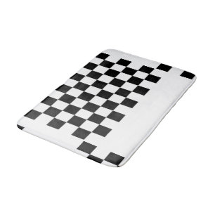 Alfombrilla De Baño Negro y blanco a cuadros