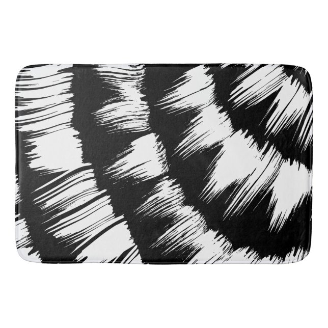 Alfombrilla De Baño Negro y blanco cepillado (Anverso)