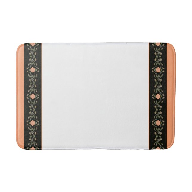 Alfombrilla De Baño Negro Y Blanco Con Peach (Anverso)