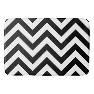 Alfombrilla De Baño Negro y blanco del modelo de zigzag