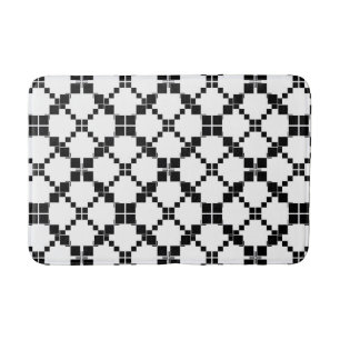 Alfombrilla De Baño Negro y blanco, geométrico, sencillo, de moda