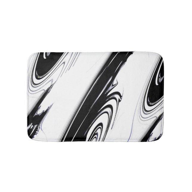 Alfombrilla De Baño Negro y blanco moderno (Anverso)