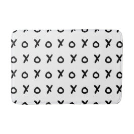 Alfombrilla De Baño Negro y Blanco X O XO X&O's Moderno Lindo