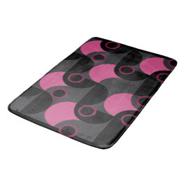 Alfombrilla De Baño Negro y gris rosado moderno de mediados de siglo