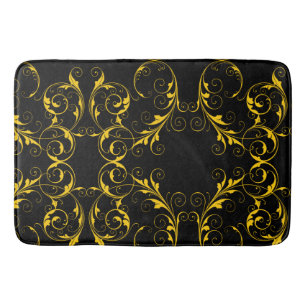 Alfombrilla De Baño Negro y oro