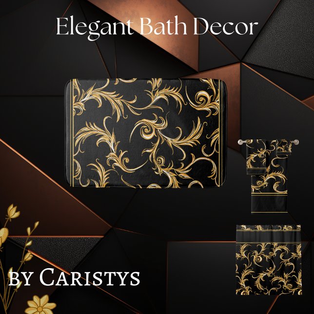 Alfombrilla De Baño Negro y oro (Subido por el creador)